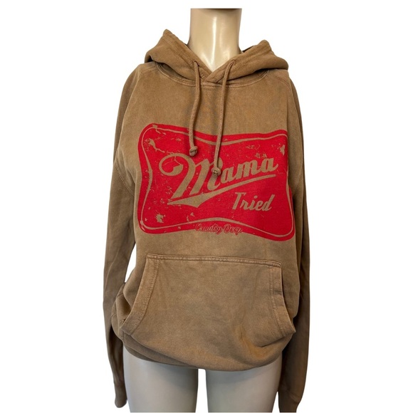 Mama Tried - Tan Hoodie with Red Graphic - Picture 1 of 3